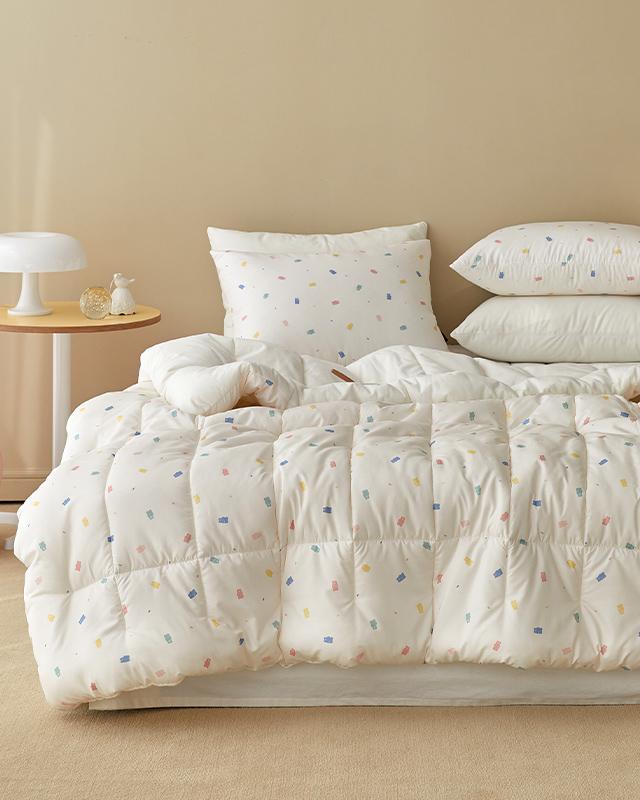 따뜻하고 먼지날림 없는 무브 소프트 세미 극세사 겨울 차렵이불-젤리곰(SS/Q/K)