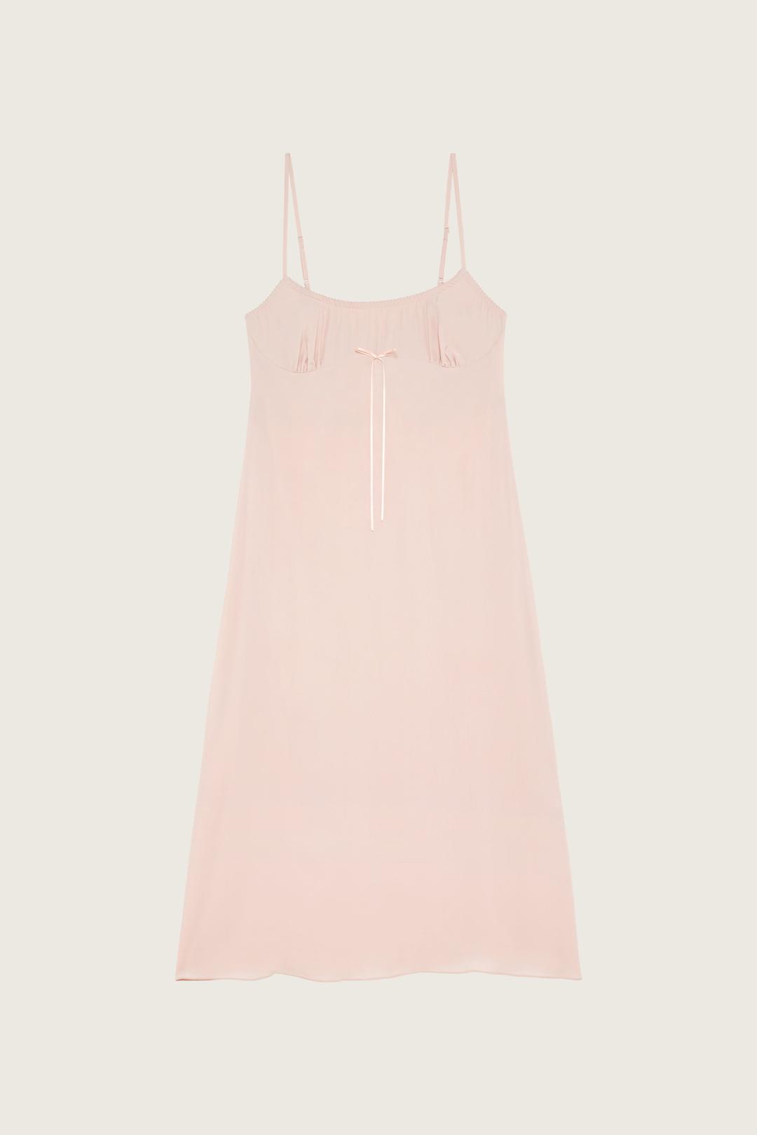 Negligee Bow Slip Dress - Nude / 4