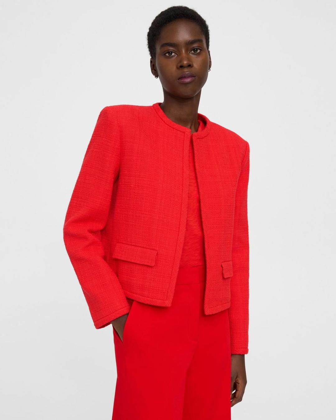 Cropped Jacket in Cotton Tweed