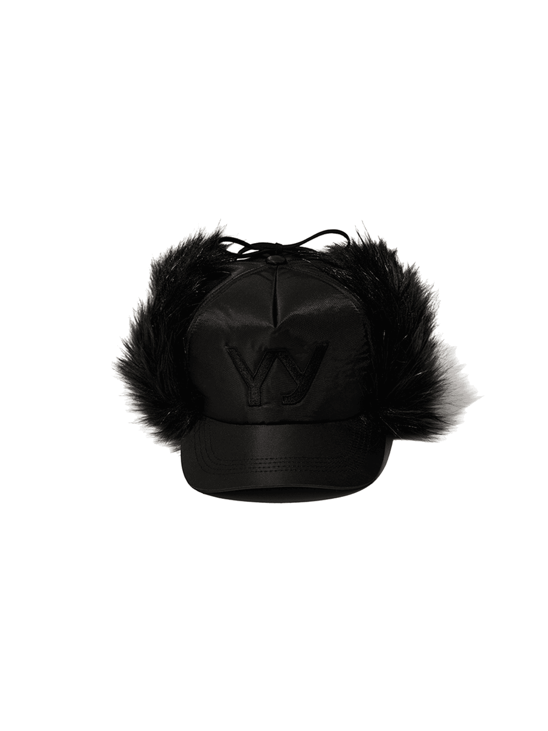 FAUX FUR EARFLAP CAP BLACK