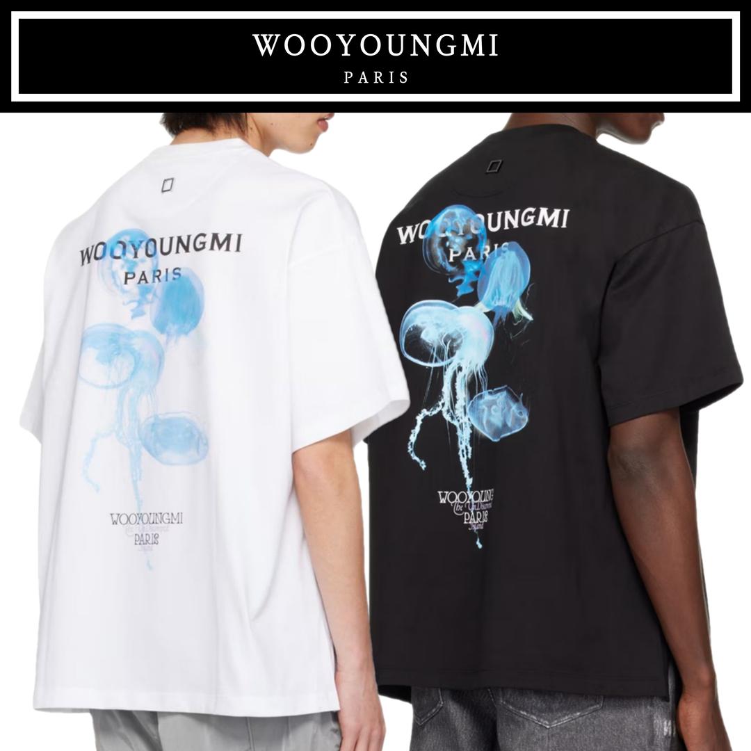 우영미 블랙 야광 젤리피쉬 백로고 티셔츠 2color