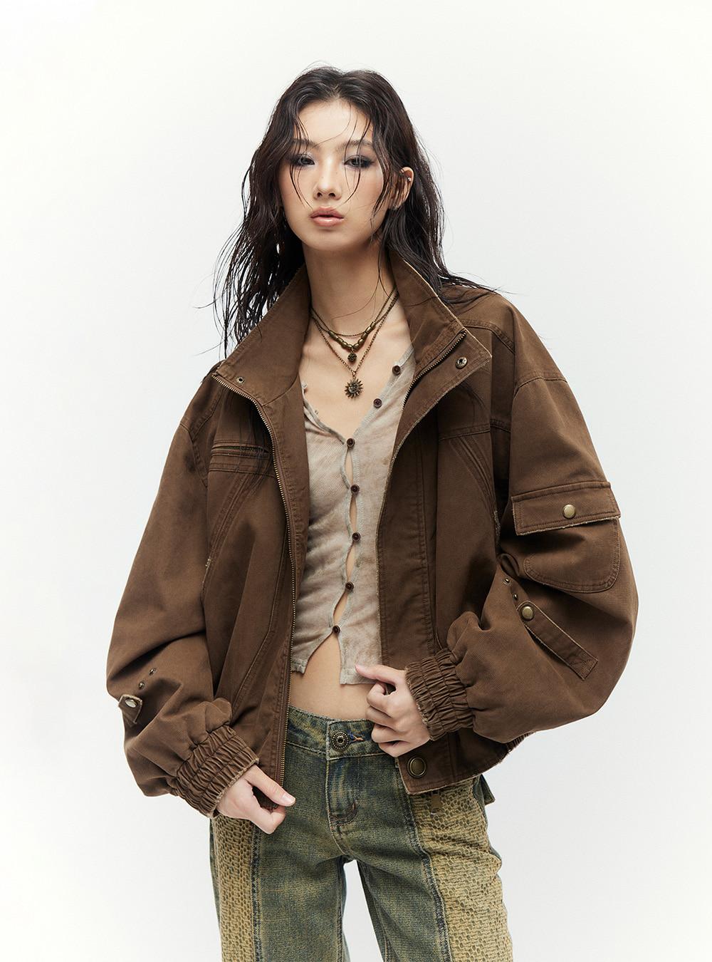 Utility Cargo Bomber Jacket