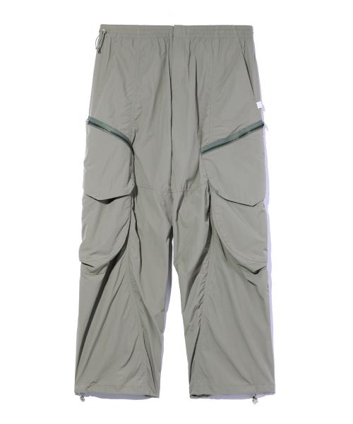 GLOSSY CARGO PANTS GREY
