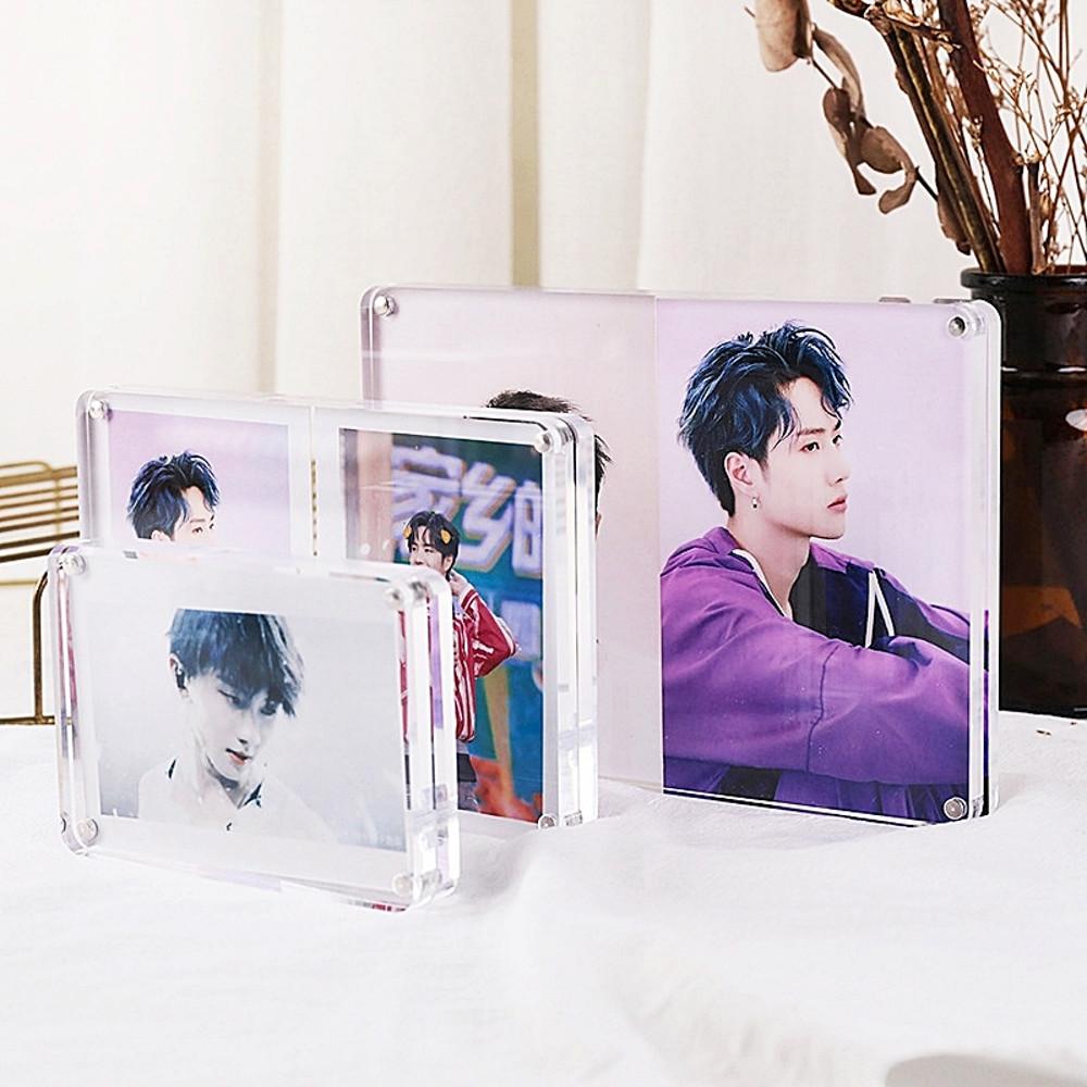 투명 아크릴 자석 포카액자 탁상용액자 인생네컷 가족사진 트레카 포카