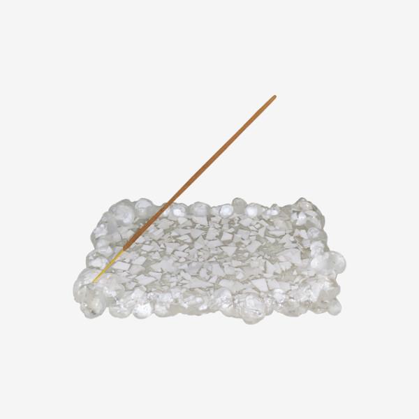 DRAWING CANDLE | Transparent terrazzo cloud plate