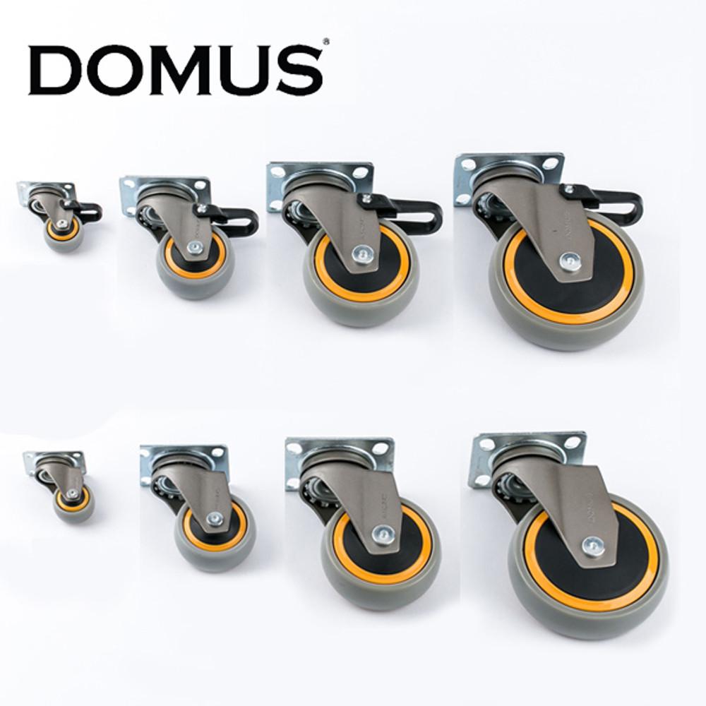 도무스 캐스터 우레탄 바퀴 논스톱 스톱(25mm/50mm/75mm/100mm)