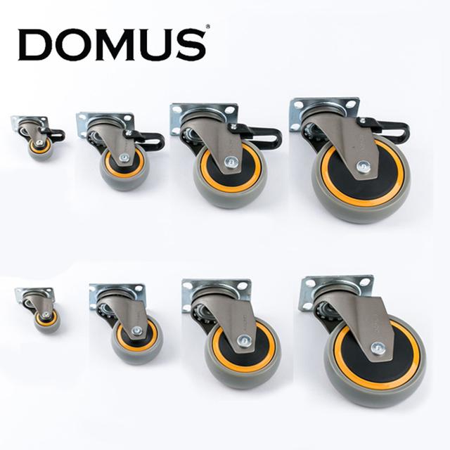 도무스 캐스터 우레탄 바퀴 논스톱 스톱(25mm/50mm/75mm/100mm)
