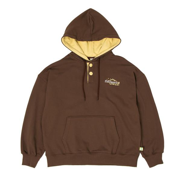 E.H.E.S Button Hoodie (Brown)