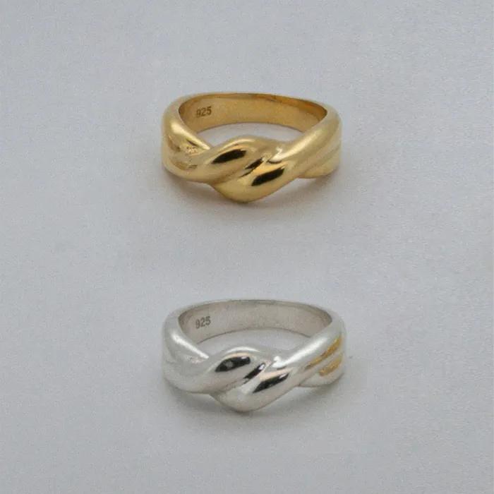 silver925 bold twisted ring (2color)