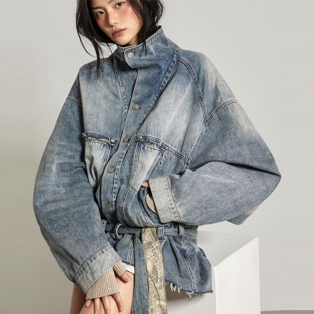 J2971 스트랩 세트 데님 자켓