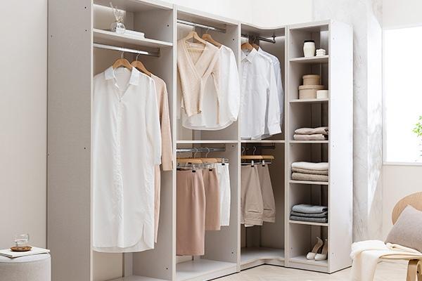 이안 드레스룸 시스템 행거 모듈형 800 2단 코너장