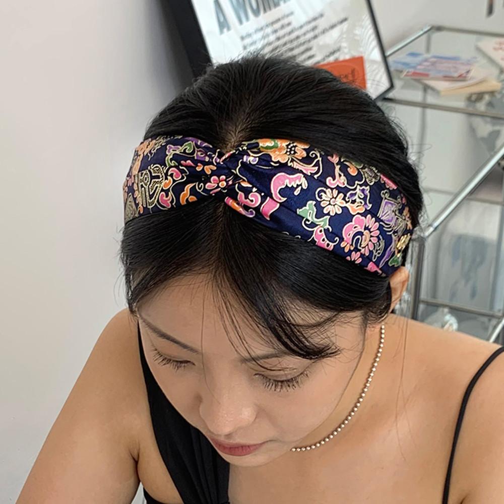 반다나헤어밴드 여름머리띠 한복머리띠 왕리본머리띠 실크100