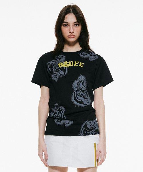 Spade Dragon Stencil Tee Black