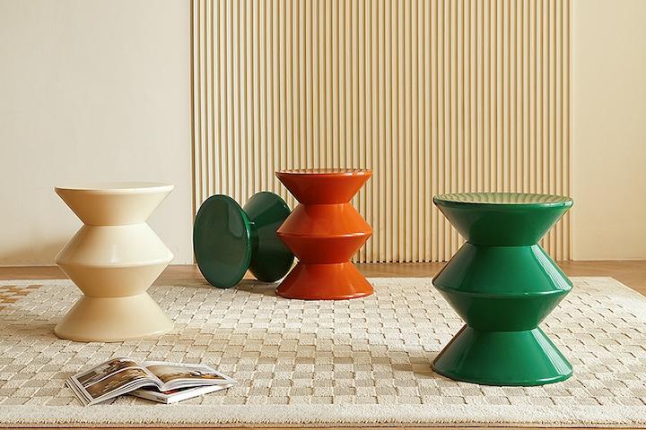 치크차크 웨이브 디자인 테이블 겸용 스툴 3단