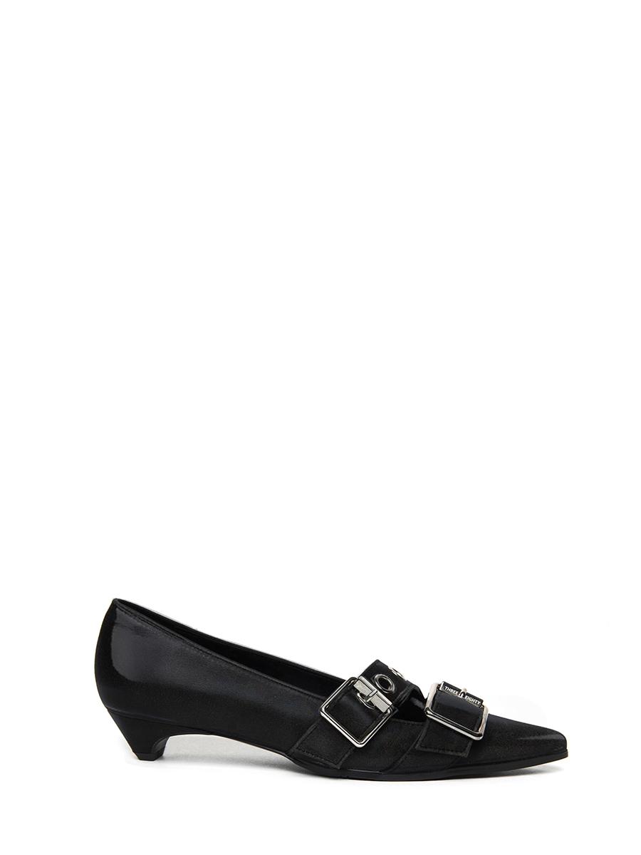 BUCKLE KITTEN HEELS BLACK