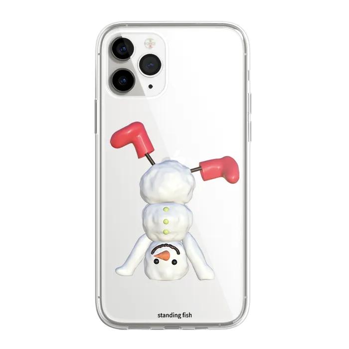 [+아이폰17 시리즈] excited snowman phone case_ jell hard