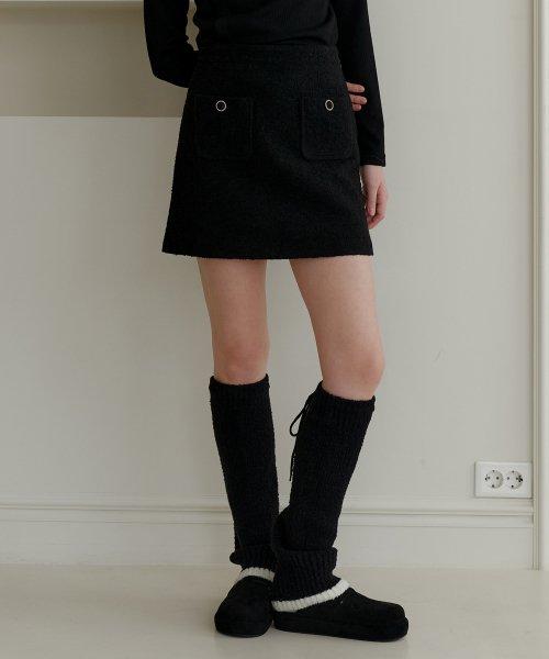 COLOR KNIT LEG WARMER_BLACK