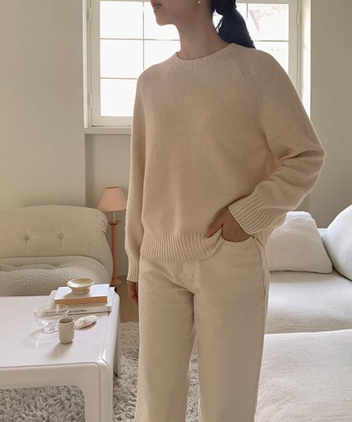 캐시미어 홀가먼트 니트 / 아이보리