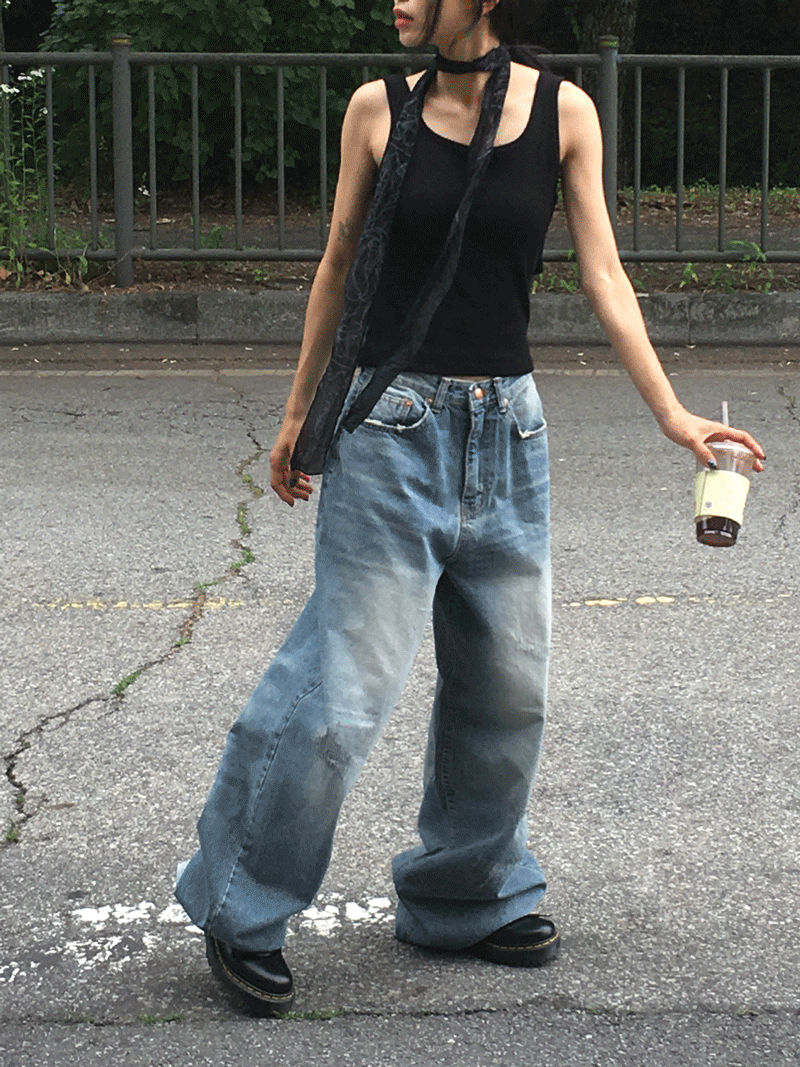 CRACK VINTAGE WIDE JEAN