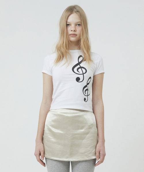 MUSIC CROP TEE [WHITE]