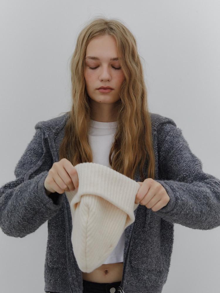 (베이지당일) 시어링 울 후드 니트 4color