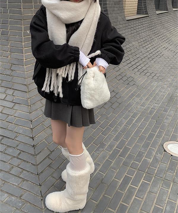 시어 밍크 퍼 어그 부츠