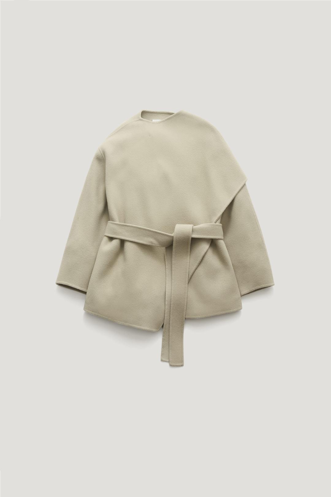 TIDY CASHMERE HANDMADE HALF COAT_SAGE GREEN / ₩384,000