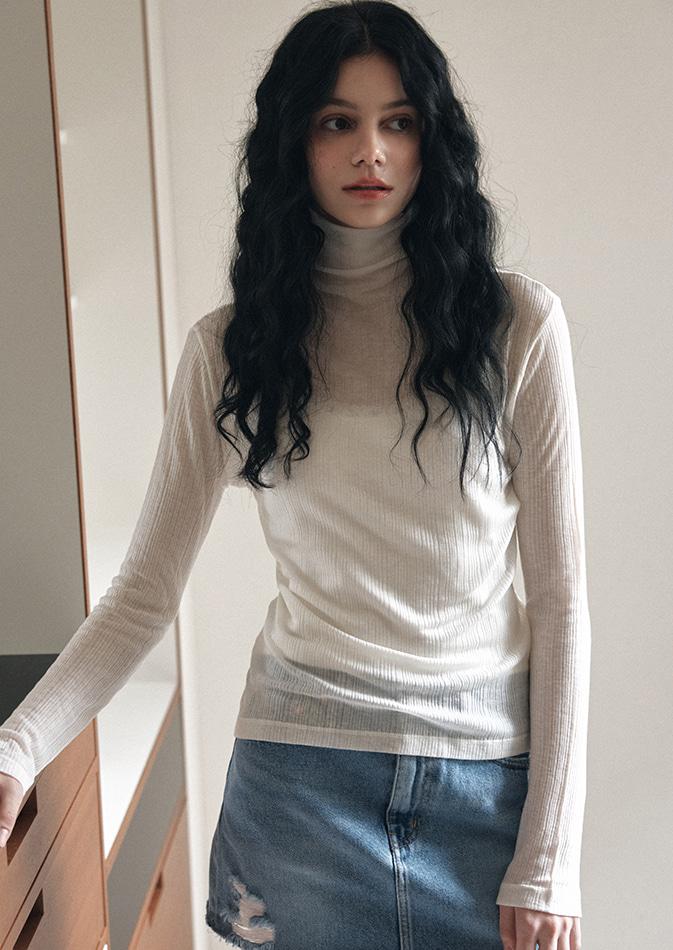 lotsyou_Benny Wool Turtleneck T-shirt Ivory