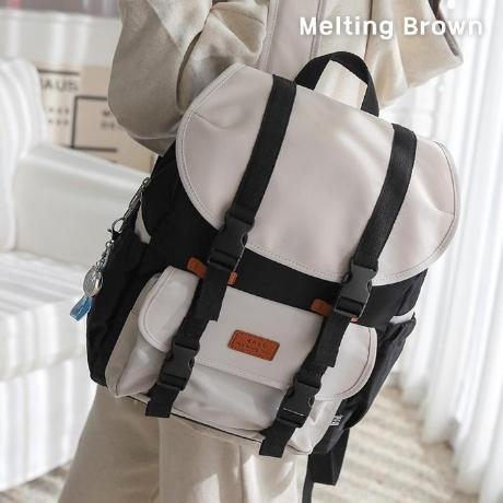 [멜팅브라운] 데일리백 대학생 가방 투터치 버클 백팩