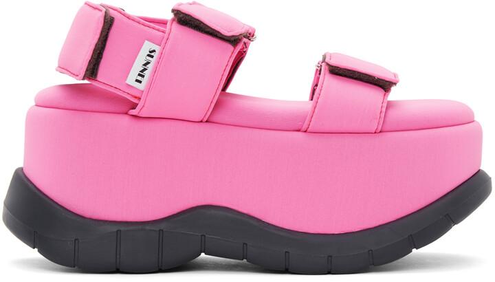 Sunnei Pink Neoprene Low Platform Sandals - ShopStyle