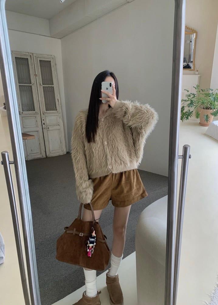 [바이베이지] 머피 소프트 후드 퍼 자켓 가디건