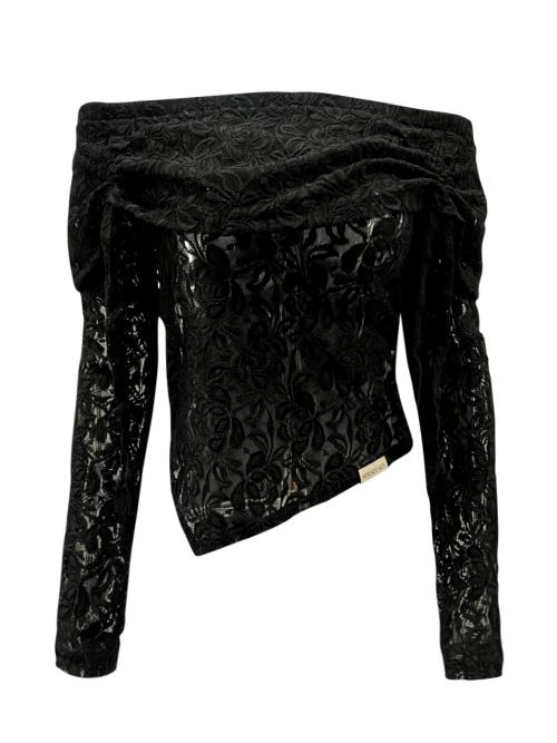 LILY RACE OFF-SHOULDER TOP BLACK