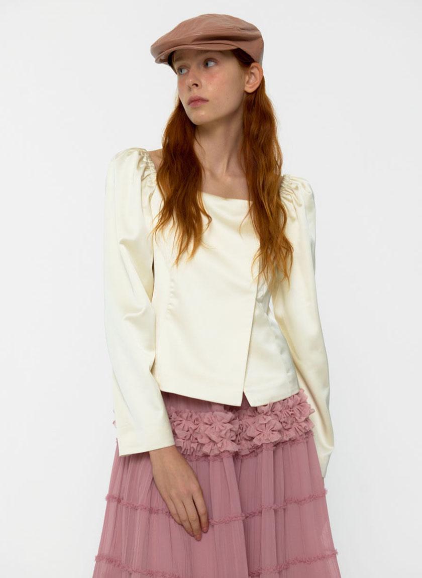 Glow Square Neck Blouse (Cream)