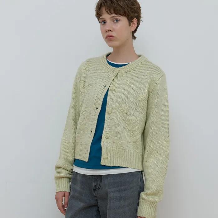 TULIP APPLIQUE CARDIGAN_MINT