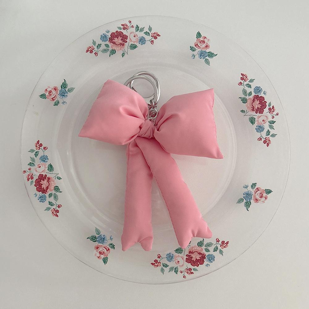 패딩 빅 리본키링 백참 3color