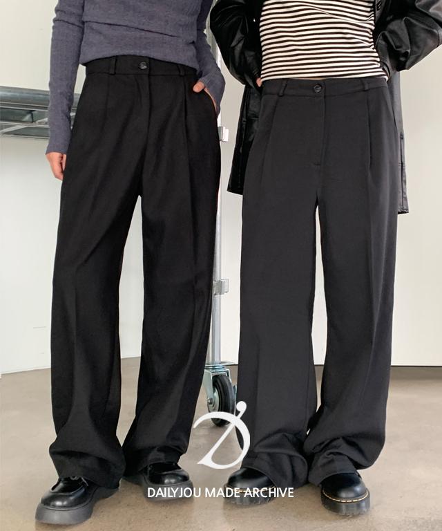 데일리쥬 [25만장판매/MADE] 에브리데이 핀턱 와이드 슬랙스 (기본/FW)(봄신상)