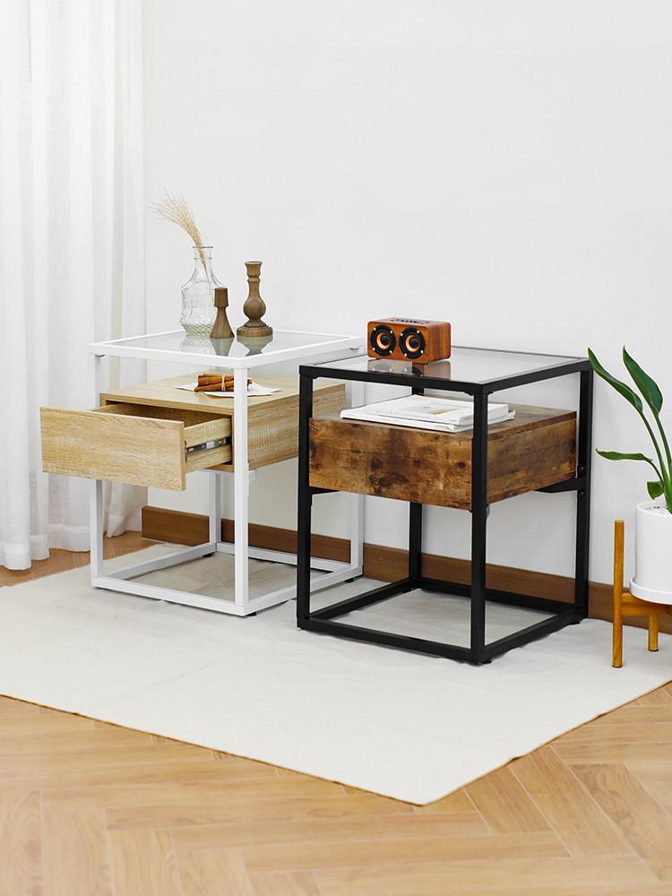 [5월 세일가] [DIY] 바네스데코 원목 철제 사각 침대 협탁 블랙/화이트