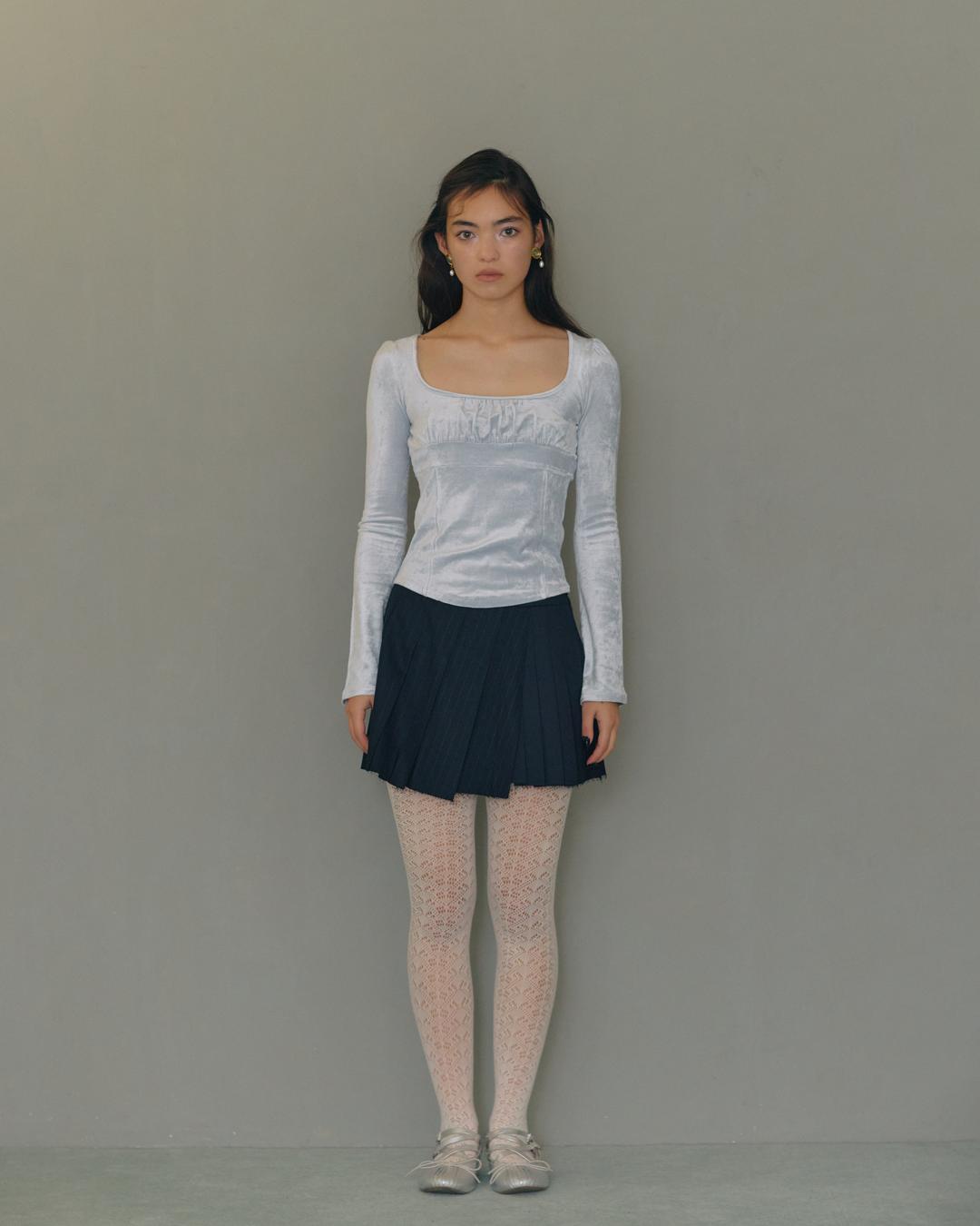 Isabel Velour Top(Powder blue)