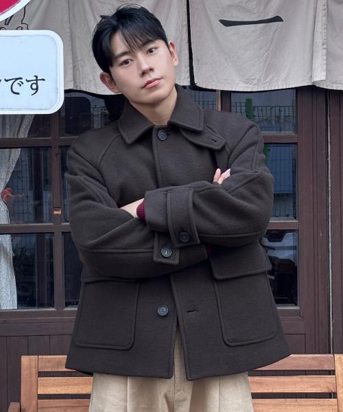 [ON]캐시미어 발마칸 오버핏 하프 코트 - 2color