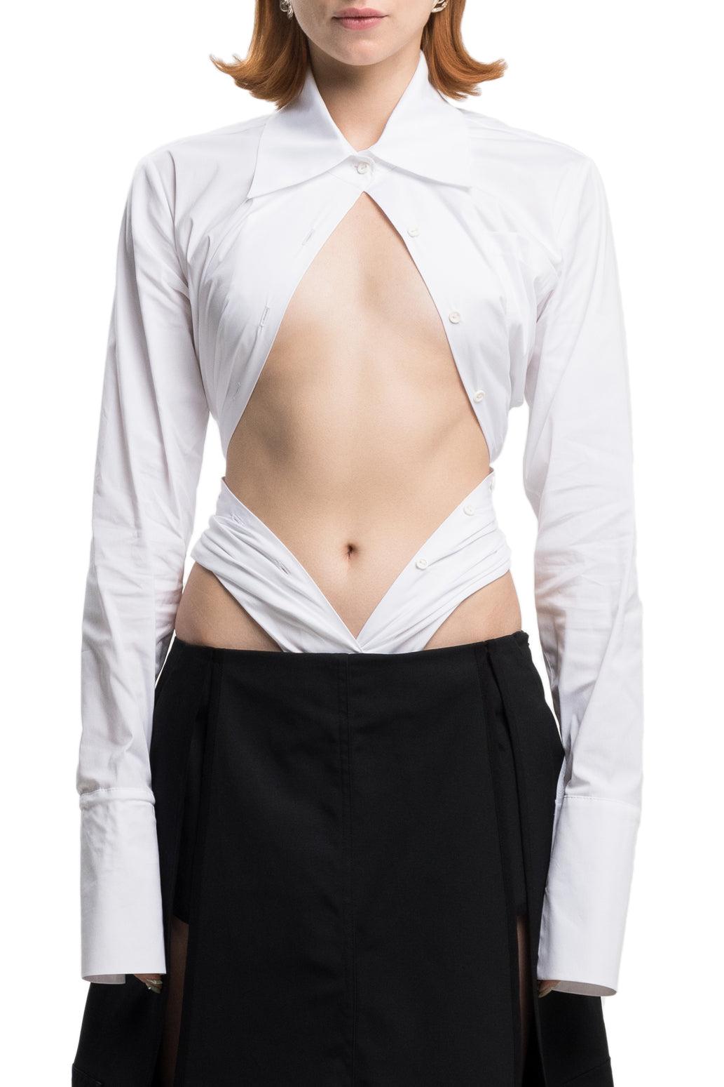 DRAPED SHIRT IN WHITE