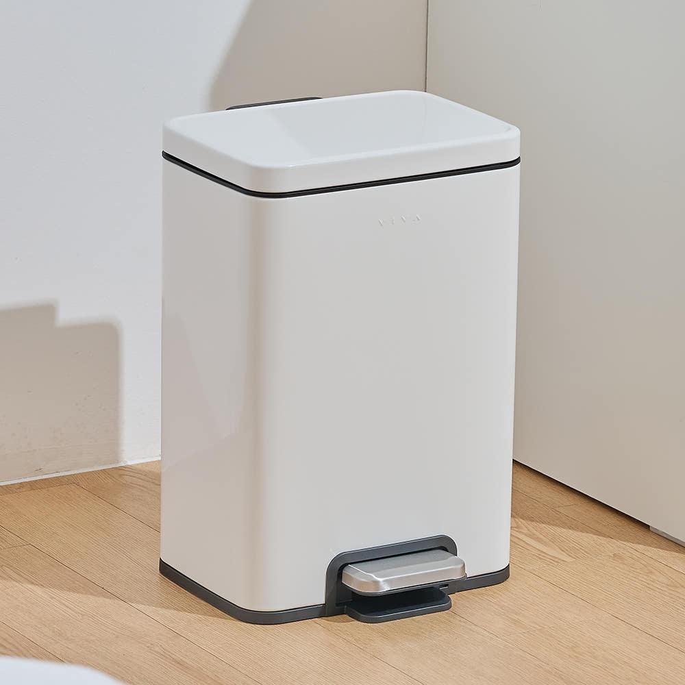 [첫구매 10%할인/ 구매이벤트] 비바 페달 휴지통 스텐 냄새차단 8L/12L/20L 무소음 종량제 출산 기저귀