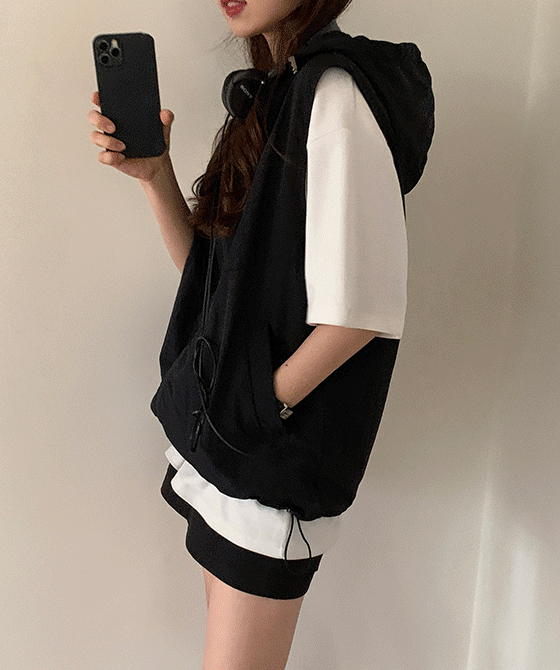 픽쳐나일론후드베스트 (4colors!)