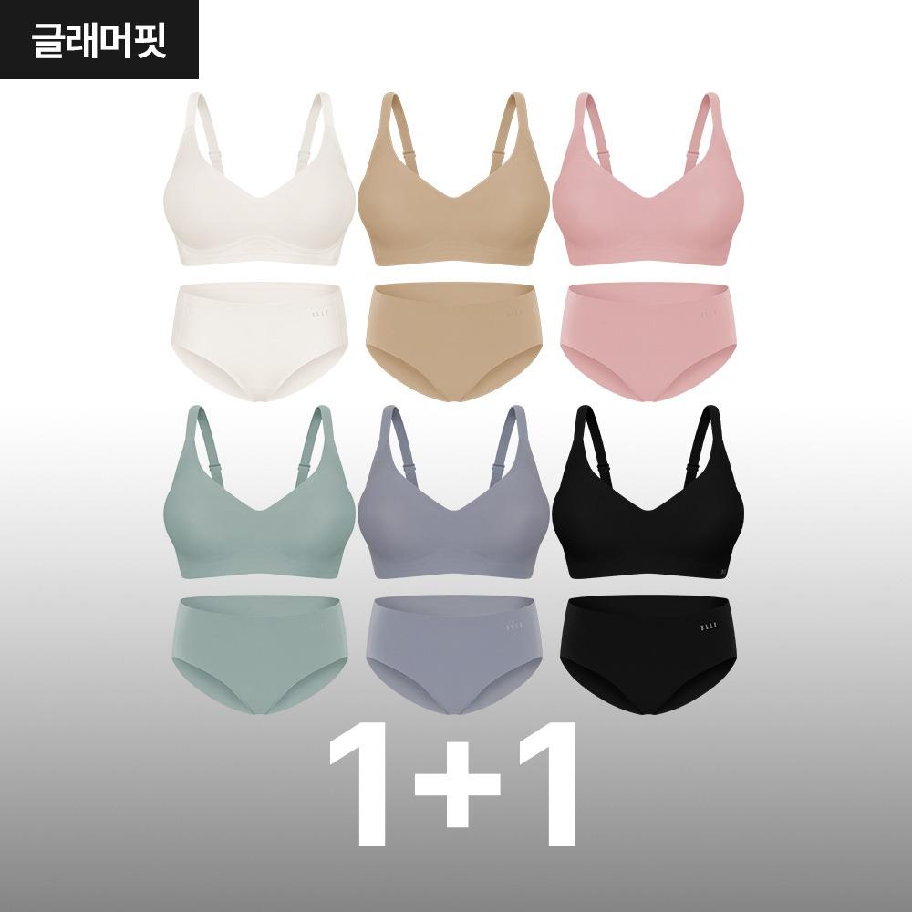 [1+1][옆볼륨][글래머핏] 쉐딩 브라 팬티 세트