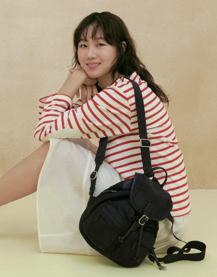 double pocket nylon backpack - black (S)