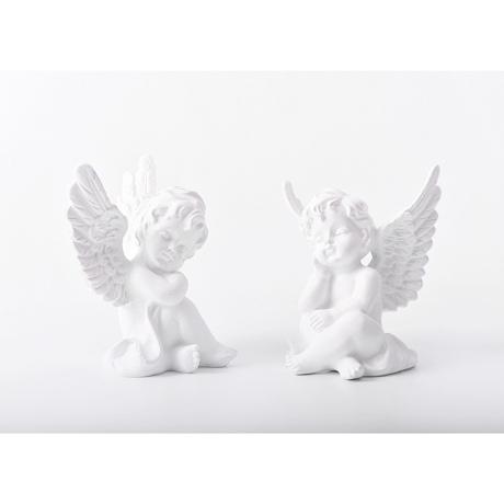 인테리어 장식 석고 조각상 천사조각 오브제 화이트2P