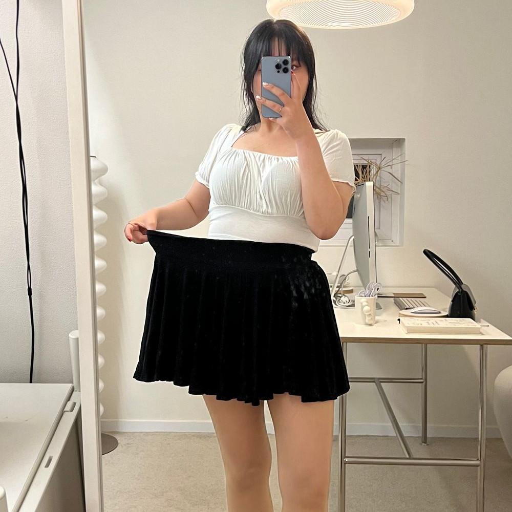 [문의대폭주]모찌 똥배 보정 갑 찰랑 여리 올 밴딩 하이웨스트 미니 sk 55사이즈 66사이즈 77사이즈