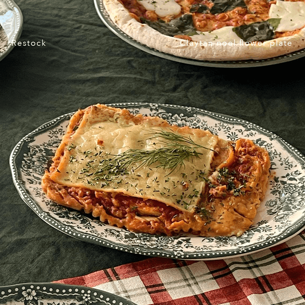 (예약) 클레이탄 노엘 플라워 크리스마스 접시 오벌 플레이트 26cm