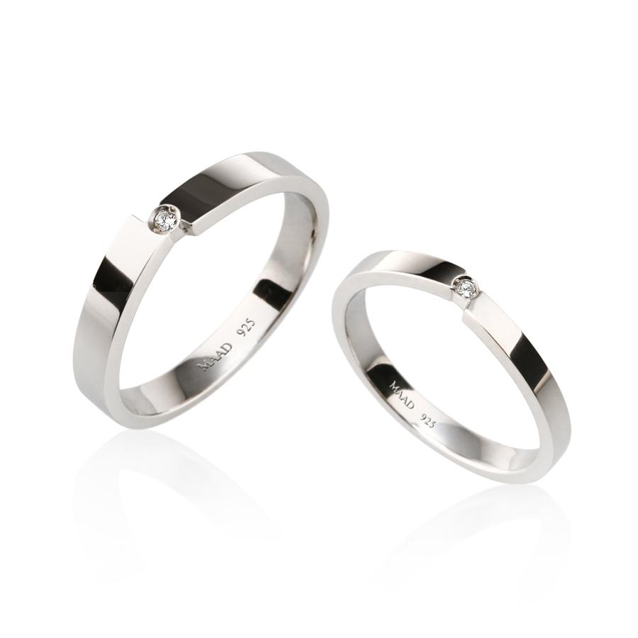 인카운터 MG 커플링 (중+소) 실버 다이아몬드 | 심플한 커플링 반지 브랜드 | 메드스튜디오