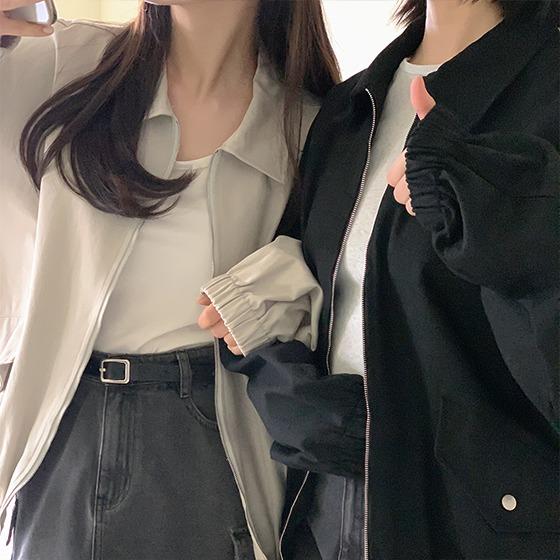 [야상하프코트자켓] 루즈핏 카라 코튼 집업 자켓 (오버핏,투웨이지퍼,간절기,봄아우터)