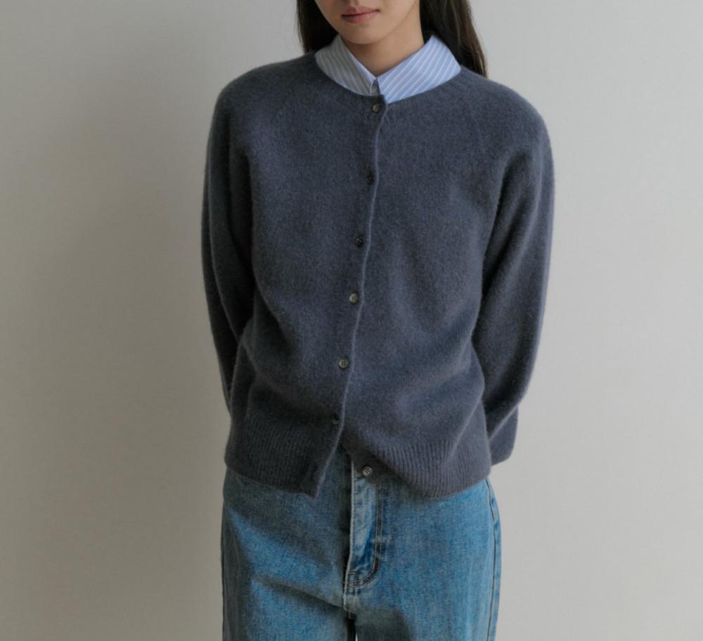 에이미그레이스 알파카 홀가먼트 가디건 알파카가디건 라운드가디건